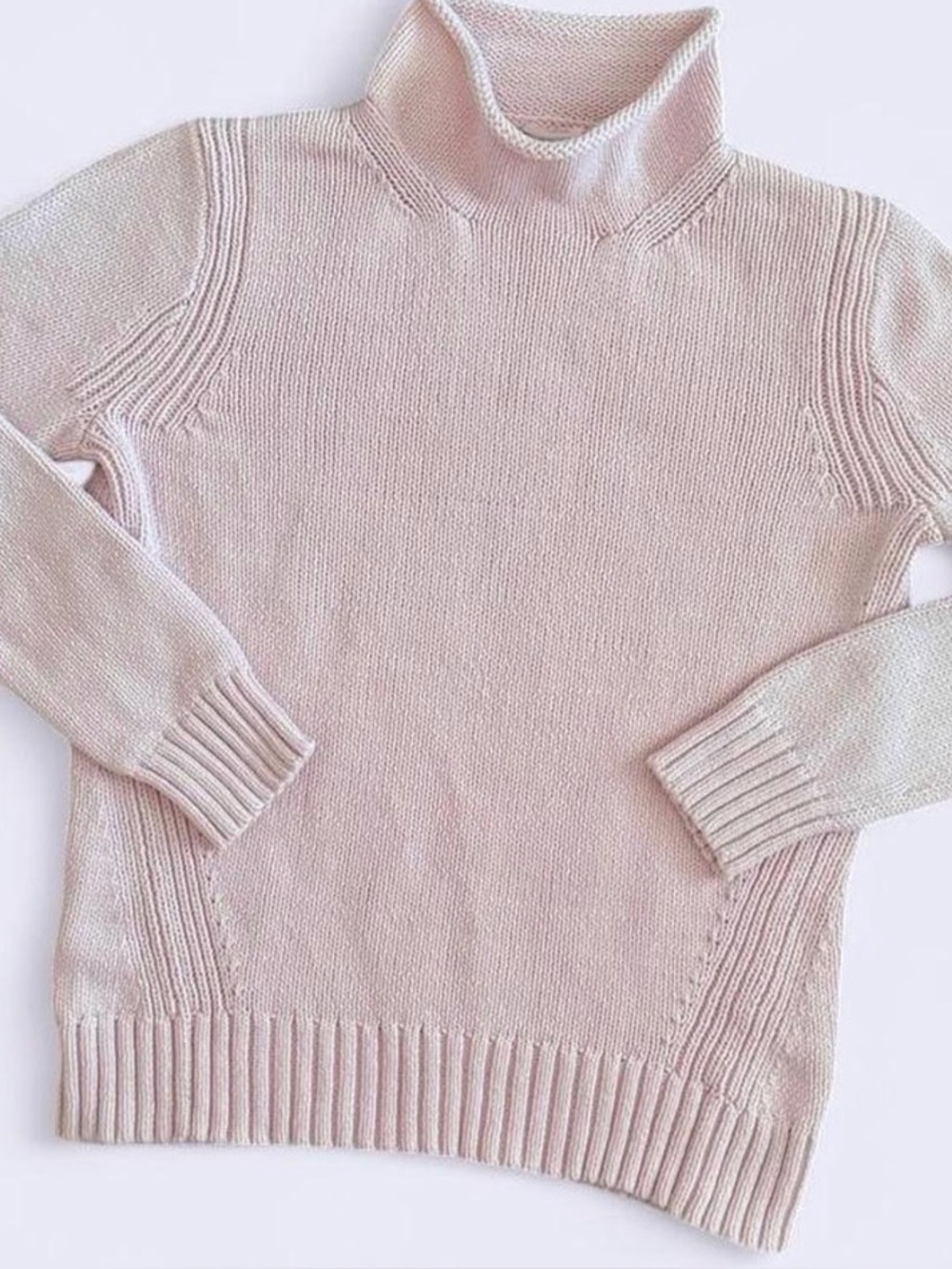 Pink Mock Neck Cotton Blend Sweater J. crew